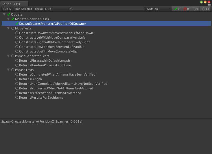 unity editor test runner